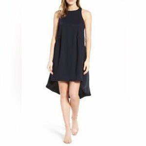 Pleione High-Low Sleeveless Dress, Navy, Size M